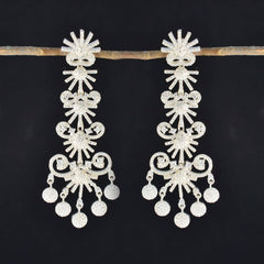 Cubic-Zirconia-Indian-Deewi-multiple-Stud-White-Silver-Earring