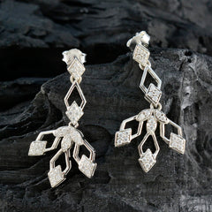 Cubic-Zirconia-Indian-Kristine-multiple-Stud-White-Silver-Earring