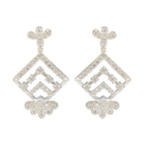 Cubic-Zirconia-Indian-Lakshmi-multiple-Stud-White-Sterling-Silver-Earring