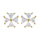Cubic-Zirconia-American-Aurora-multiple-Stud-White-Sterling-Silver-Earring