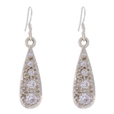 Cubic-Zirconia-French-Ivy-multiple-Dangle-White-Sterling-Silver-Earring