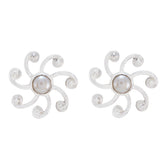 Pearl-Japanese-Lea-Solitaire-Stud-White-Silver-Earring