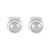 Pearl-Russian-Eva-Solitaire-Stud-White-925-Sterling-Silver-Earring