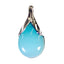 Aqua Chalcedony Mid-weight American Silver Solitaire Aqua Pendant