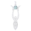 Aqua Chalcedony Whisper-thin French Silver Solitaire Aqua Pendant