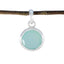 Aqua Chalcedony Featherlight French 92.5 Silver Solitaire Aqua Pendant