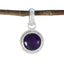 Amethyst Whisper-thin Russian Silver Solitaire Purple Pendant