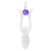 Amethyst Whisper-thin German Sterling Silver Solitaire Purple Pendant