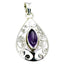 Amethyst Featherlight Spanish 92.5 Silver Solitaire Purple Pendant
