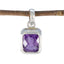 Amethyst Dainty Italian 925 Silver Solitaire Purple Pendant