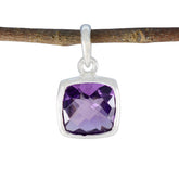 Amethyst Dainty German Sterling Silver Solitaire Purple Pendant