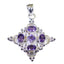 Amethyst Minimal American 92.5 Silver multiple Purple Pendant