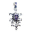 Amethyst Edgy Latin American Silver Toi et Moi Purple Pendant