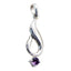 Amethyst Featherlight French 925 Silver Solitaire Purple Pendant
