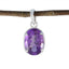 Amethyst Dainty French 925 Silver Solitaire Purple Pendant