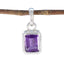 Amethyst Whisper-thin French Silver Solitaire Purple Pendant