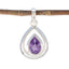 Amethyst Dainty German 925 Silver Solitaire Purple Pendant