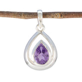 Amethyst Dainty German 925 Silver Solitaire Purple Pendant