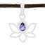 Amethyst Elegant Korean Sterling Silver Solitaire Purple Pendant