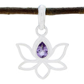 Amethyst Elegant Korean Sterling Silver Solitaire Purple Pendant