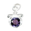 Amethyst Whisper-thin French Silver Solitaire Purple Pendant