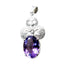 Amethyst Whisper-thin German Sterling Silver Solitaire Purple Pendant