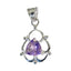 Amethyst Whisper-thin Italian 925 Silver Solitaire Purple Pendant