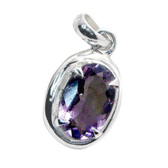 Pendentif Julia moderne violet en argent et améthyste délicat