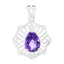 Amethyst Delicate Italian 925 Silver Solitaire Purple Pendant
