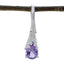 Amethyst Delicate German Silver Solitaire Purple Pendant