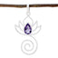 Amethyst Dainty French 92.5 Silver Solitaire Purple Pendant