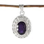 Amethyst Statement German Sterling Silver Solitaire Purple Pendant