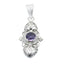 Amethyst Featherlight Italian 925 Silver Solitaire Purple Pendant