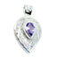Amethyst Chunky German 925 Silver Solitaire Purple Pendant