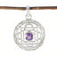 Amethyst Essential Spanish Silver Solitaire Purple Pendant