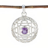 Amethyst Essential Spanish Silver Solitaire Purple Pendant