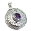 Amethyst Chunky German Sterling Silver Solitaire Purple Pendant