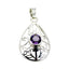 Amethyst Eye-catching Spanish 92.5 Silver Solitaire Purple Pendant