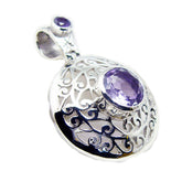 Amethyst Statement German Sterling Silver Toi et Moi Bella Geometric Purple Pendant Jewellery