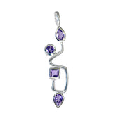 Amethyst Essential Egyptian 92.5 Silver quarter Purple Pendant