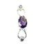 Amethyst Featherlight Egyptian Sterling Silver Trilogy Purple Pendant