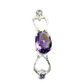 Amethyst Featherlight Egyptian Sterling Silver Trilogy Purple Pendant