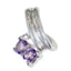 Amethyst Featherlight Moroccan 92.5 Silver Toi et Moi Purple Pendant