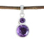 Amethyst Dainty Latin American Sterling Silver Toi et Moi Purple Pendant