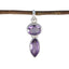 Amethyst Whisper-thin Russian 925 Silver Toi et Moi Purple Pendant