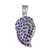 Amethyst Classic Middle Eastern Sterling Silver multiple Purple Pendant