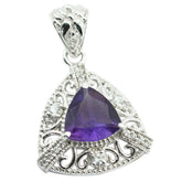 Amethyst Classic Indian 92.5 Silver multiple Purple Pendant