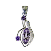 Amethyst Tiny Middle Eastern 925 Silver multiple Purple Pendant