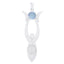Blue Chalcedony Whisper-thin Italian 925 Silver Solitaire Blue Pendant