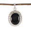 Black Onyx Essential American Sterling Silver Solitaire Black Pendant